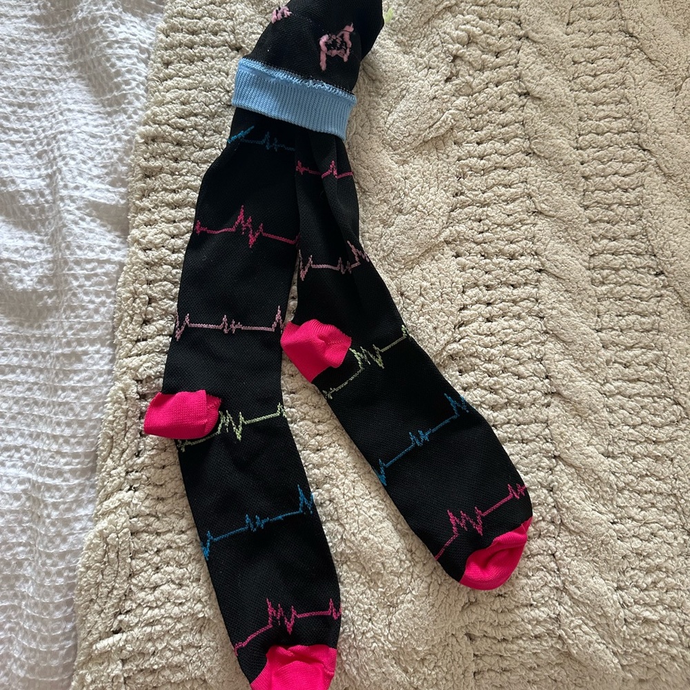 Vital Sign Patterned Compression Socks - Picture 2 of 2